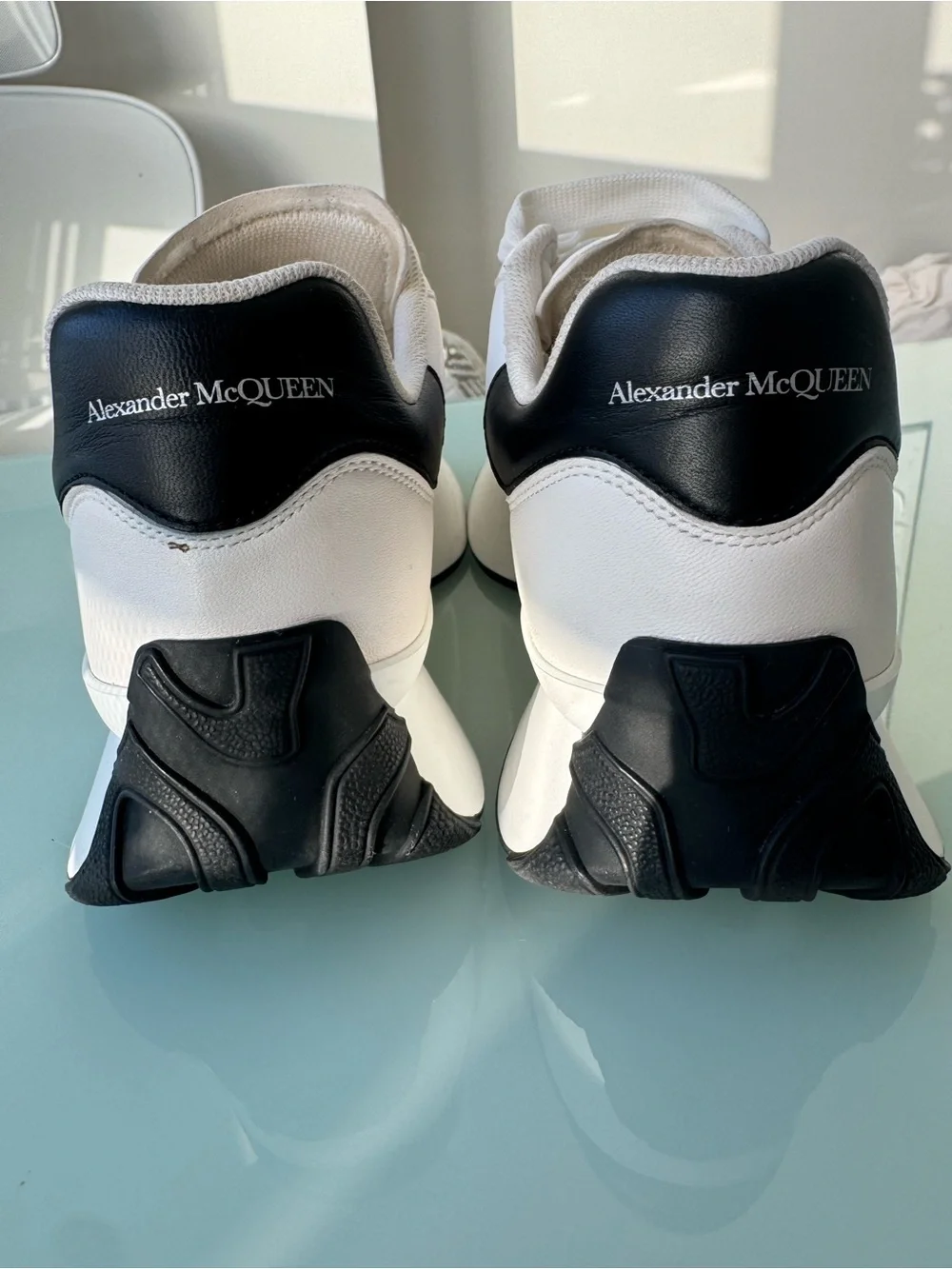 Alexander McQueen White Sneakers with Black Accents